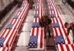 Flag draped American coffins being returned from Iraq