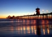 The Huntington Beach Pier at sunset