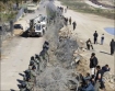 Egyptian troops closing the Rafah borders.