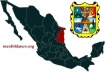 Map and state symbol of Tamaulipas, Mexico