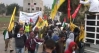 Protest at Bil`in where Jawaher Abu Rahma, the sister of the slain protestor Bassem Abu Rahma, was fatally injured by tear gas fired by Israeli troops.