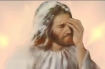Jesus with face in palm