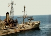 USS Liberty after she was struck by Israeli military