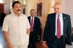 Advisor Shivshankar Menon and President Majinda Rajapakse 