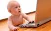 Baby using laptop