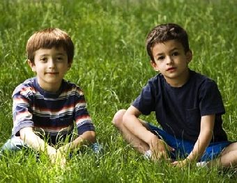 Kids on grass