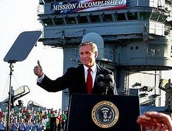 Bush aboard the U.S.S. Lincoln May 1st 2003