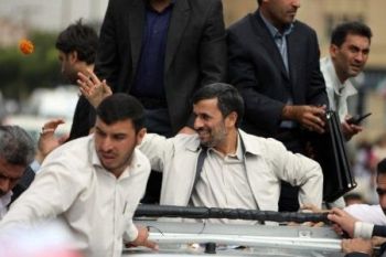 The president's media office said a firecracker was set off within a distance of five hundred meters from Ahmadinejad's motorcade.