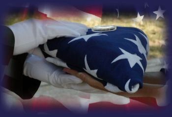 American flag folded at funeral