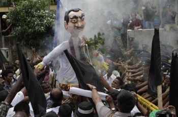 Effigy of Sri Lankan president Rajapaksa