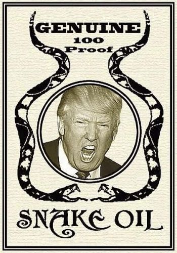 Image result for trump's snake oil