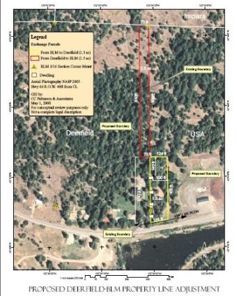 Proposed Deerfield-BLM Property Line Adjustment