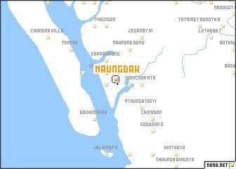 Map of Maungdaww, Burma