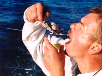 image: Downing a raw oyster