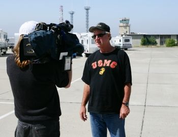 Salem-News.com's Tim King interviewing Environmental Writer Roger Butow at their old base, MCAS El Toro in the city of Irvine, in Orange County, California.