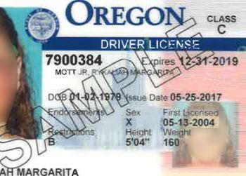 Oregon drivers license number format