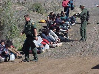 People being arrested at US Mexico border