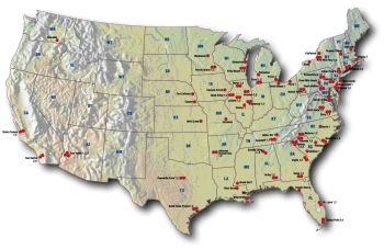 Map shows the 104 U.S. nuclear reactor sites