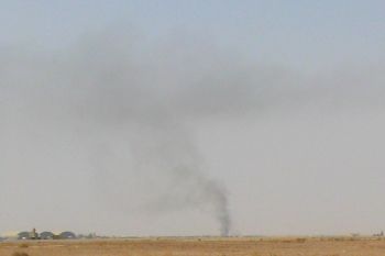 Open burn pit at al Asad Marine Air base in Iraq