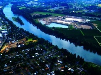 Aerial shot of the Salem/Keizer Oregon area by Tim King Salem-News.com