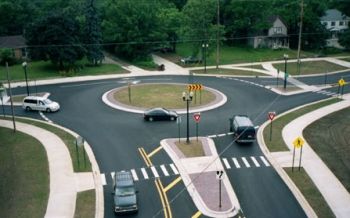 Traffic roundabout in Washington state