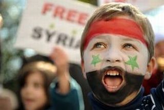 Child demonstrating in Syria