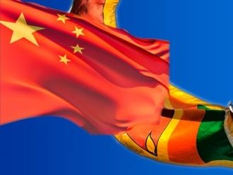 China and Lanka flags