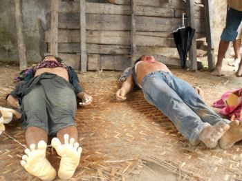 Two Rohingya brothers brutally slaughtered by Rakhine terrorists and security forces and killed in Ah Nauk Pyin village.