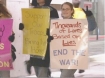 Scene Friday night is highly reminiscent of another time, another war, another group of young people, braving the cold to make their point