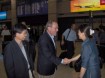 Governor Kulongoski greeting people at the Inchon International Airport