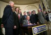 Bush signing the veto 