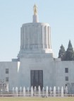 Oregon capitol with fountains