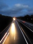 Freeway striping at night