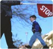 Child in crosswalk