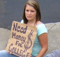 college student begging